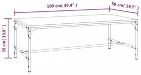 fekete szerelt fa dohányzóasztal 100 x 50 x 35 cm