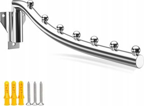 Összecsukható Ruhaakasztó, Falra Szerelhető, 7 Akasztóval, 180°-BAN Elforgatható