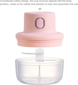 KB010 akkus elektromos aprító 250 ml - rózsaszín