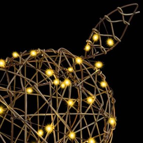 3D rénszarvas 250 LED-del Meleg fehér 180 cm Rattan