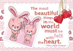 Fotótapéta Nyuszik a rózsaszín világban szerelem 368x254 gyerek +ragasztó