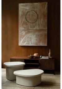 Bézs dohányzóasztal márvány dekorral 49x74 cm Veda – Dutchbone