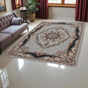 Perzsa szőnyeg szürke TABRIZ 200x300 exkluzív nappali szőnyeg akrilból