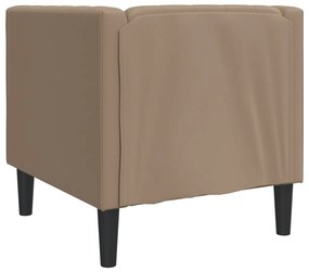kávészínű műbőr Chesterfield kanapéfotel