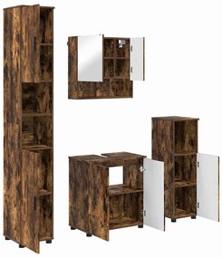 Fürdőszoba bútor szett 4 pcs Füstölt tölgy 61 x 35 x 64 cm