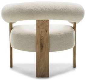 Krém design fotel KOKEI, tölgy