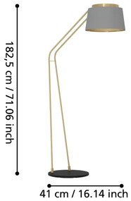 Eglo 390174 - Állólámpa ALMERIMAR 1xE27/40W/230V szürke/arany