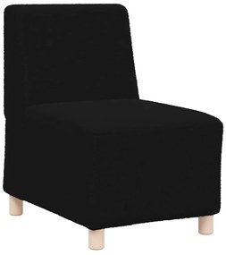 fekete göndör gyapjúszerű szövetből kanapé szék 55 cm