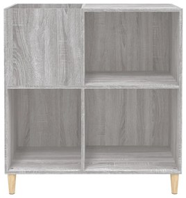 szürke sonoma színű szerelt fa hanglemezszekrény 84,5x38x89 cm