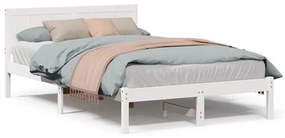 Ágykeret Fehér 120 x 190 cm Tömör fenyőfa