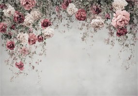 Fotótapéta Virágok Rózsák Beton Hálószoba Nappali Tapéta Flizelina 150x105