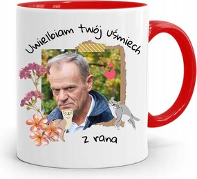 Donald Tusk Piros Bögre Platform Ajándék fényképes nyomtatással