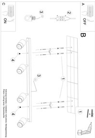 Sollux SL.1072 - Spotlámpa NERO 4xGU10/40W/230V fekete/arany