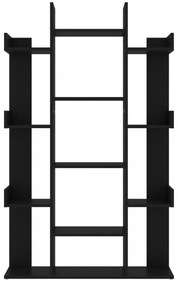 fekete szerelt fa könyvszekrény 86 x 25,5 x 140 cm
