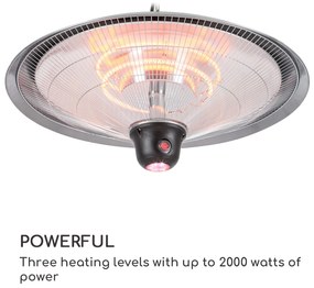 Heizsporn, mennyezeti hősugárzó, 60,5 cm (Ø), LED lámpa, távirányító