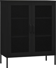 vidaXL fekete acél tárolószekrény 80 x 35 x 101,5 cm