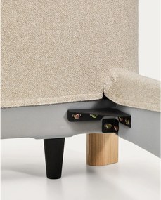 Bézs kárpitozott franciaágy ágyrács nélkül 160x200 cm Odina – Kave Home