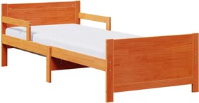 vidaXL Ágykeret matracmal fejtámlával Barna 80 x 200 cm Tömör fenyőfa