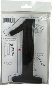 Számjegy 1 Fekete Házszám Ajtó Fal 19CM