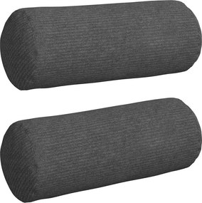 vidaXL Hengerpárnák 2 pcs Sötétszürke Ø 15 x 40 cm Bársonyos szövet