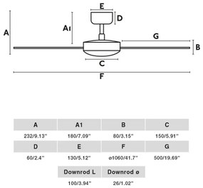 FARO 34296WT-Mennyezeti ventilátor RUDDER S fekete átm. 106 cm WT + távirányítás
