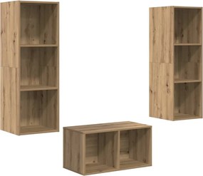 vidaXL TV szekrény garnitúra Artisan tölgy 37 x 37 x 107 cm Faanyag