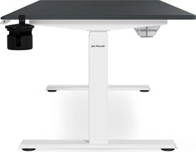 Elektromos, állítható magasságú, ergonomikus, fehér-antracit íróasztal,1600x800 mm: ARIA