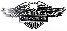 Vidám Fal |  Fából készült fali dekoráció Harley Davidson sas fekete
