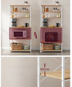 Konyhai polc LORANO 167x80 cm, fehér / tölgy dekoráció