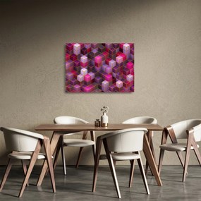 Lila kockák képe (üvegen) (70x50 cm)