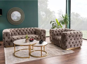 Portafino A dohányzóasztal szett fehér, arany 60/45 cm