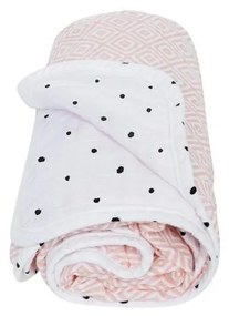 Motherhood MOTHERHOOD -Kétrétegű pamut muszlin takaró 95x110 cm rózsaszín AG0050