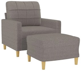 tópszínű szövet kanapéfotel lábtartóval 60 cm
