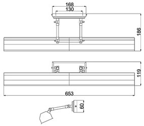 Elstead CHAWTON-PLL-PB - Képmegvilágító CHAWTON 4xE14/40W/230V arany
