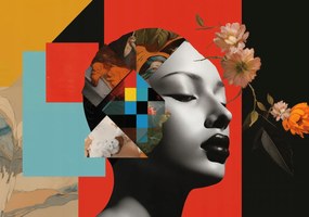 Poszter 100x70cm Az áthajolt virág szobra