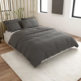 Pamut ágynemű STRAVON fekete-szürke hotel típusú zsebbel Ágyneműhuzat mérete: 70 x 90 cm | 140 x 200 cm