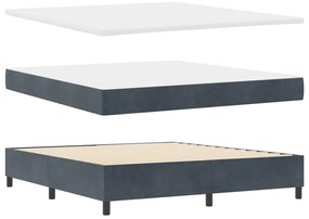 Boxspring Ágy Matrac Kép sötétszürke 180x200 cm bársony