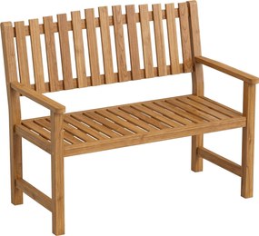 Outsunny kétszemélyes kerti pad | FSC akácfa lamellás ülés és karfák | Teherbírás 320 kg | 112 x 64 x 92 cm | Natúr | Aosom