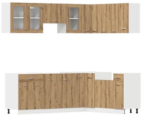 Lyon 11 darabos konyhaszekrény készlet Kézműves tölgy műszaki fa