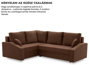 Grande Plus sarokkanapé, baloldali, szövet anyag, barna