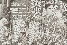 Flizelina Dekoratív Fotótapéta Hálószobába Virágos portrék 104x70 Ragasztó