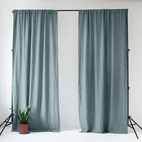 Szürkéskék len függöny 140x250 cm Blue Fog – Linen Tales