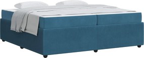 vidaXL Ágykeret matracmal Kék 200 x 200 cm szövet