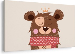 Kép - Teddy maci piros sállal (90x60 cm)