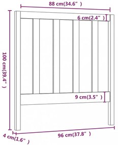 mézbarna tömör fenyőfa ágyfejtámla 96 x 4 x 100 cm