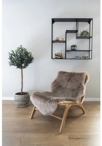 Derby fotel polyrattanból, natúr teak fa lábakkal
