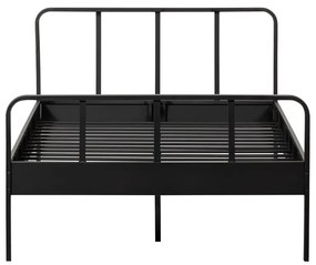 Fekete fém egyszemélyes ágy ágyráccsal 120x200 cm Mees – WOOOD