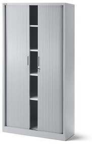 Fém szekrény harmonika ajtókkal DAMIAN, 900 x 1850 x 450 mm, szürke