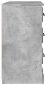 betonszürke szerelt fa tálalószekrény 104,5 x 35,5 x 67,5 cm