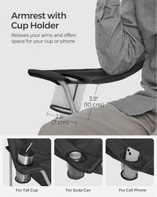 Összecsukható kempingszék 2 db-os, kültéri székek karfával és pohártartóval